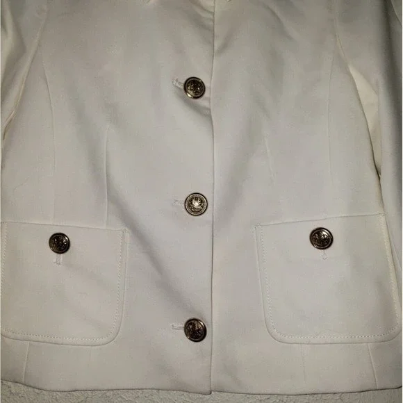 NWT Zara Sz S White Jacket Blazer Professional Career Casual Gold Buttons Lined - Picture 6 of 15